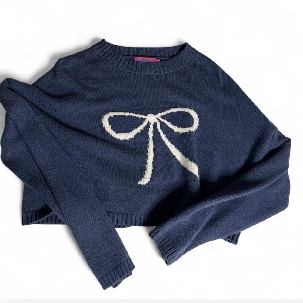 Edikted navy blue bow sweater